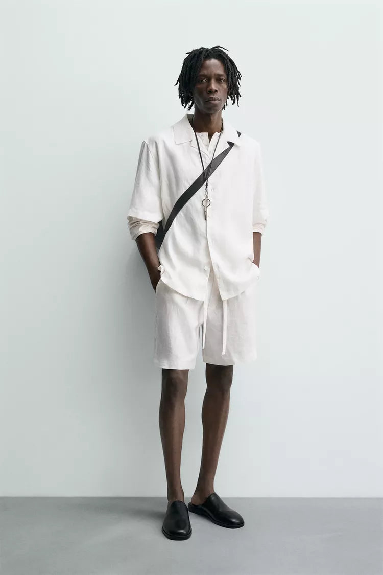 BERMUDA RELAXED FIT 100% LINNEN