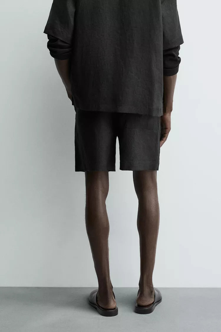 BERMUDA RELAXED FIT 100% LINNEN