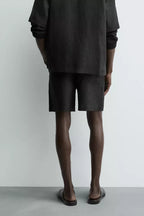 BERMUDA RELAXED FIT 100% LINNEN