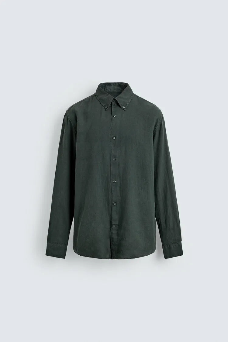100% LINNEN OVERHEMD REGULAR FIT