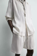 BERMUDA RELAXED FIT 100% LINNEN