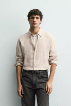 100% LINNEN OVERHEMD REGULAR FIT
