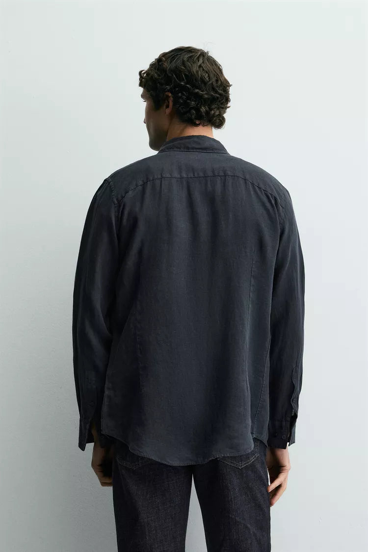 100% LINNEN OVERHEMD REGULAR FIT