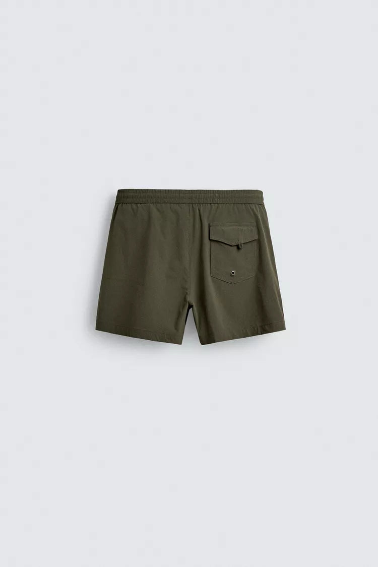KORTE ZWEMSHORT MET STRUCTUUR