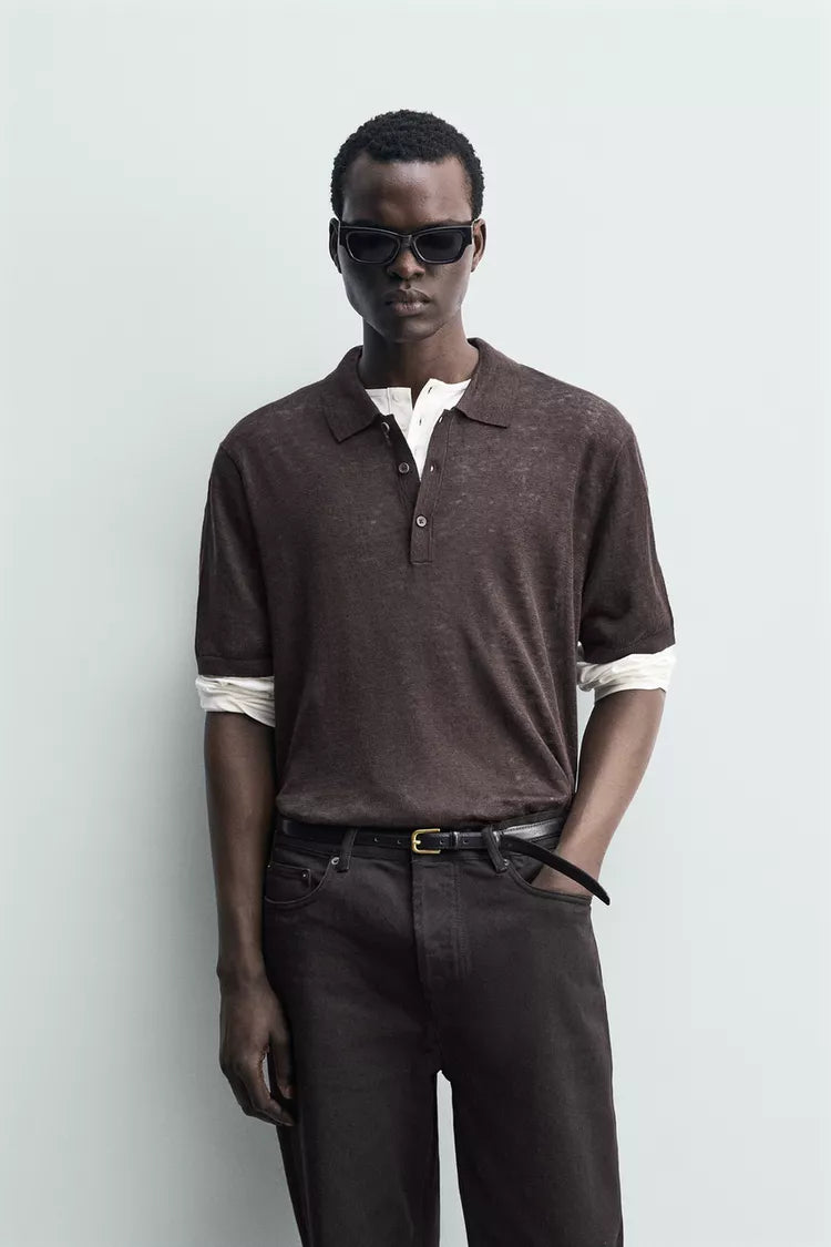100% LINNEN TRICOT POLO