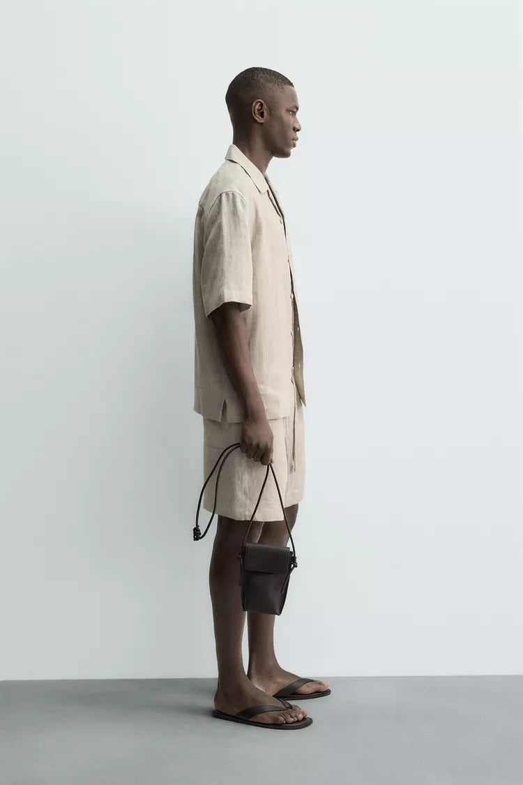 BERMUDA RELAXED FIT 100% LINNEN