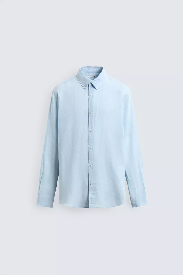 100% LINNEN OVERHEMD REGULAR FIT
