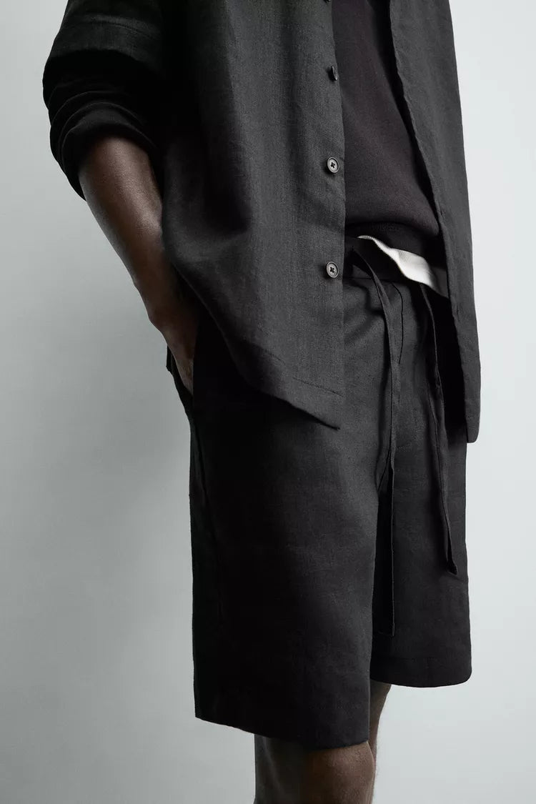 BERMUDA RELAXED FIT 100% LINNEN