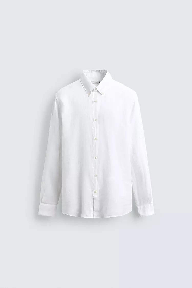 100% LINNEN OVERHEMD REGULAR FIT