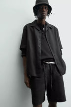 BERMUDA RELAXED FIT 100% LINNEN