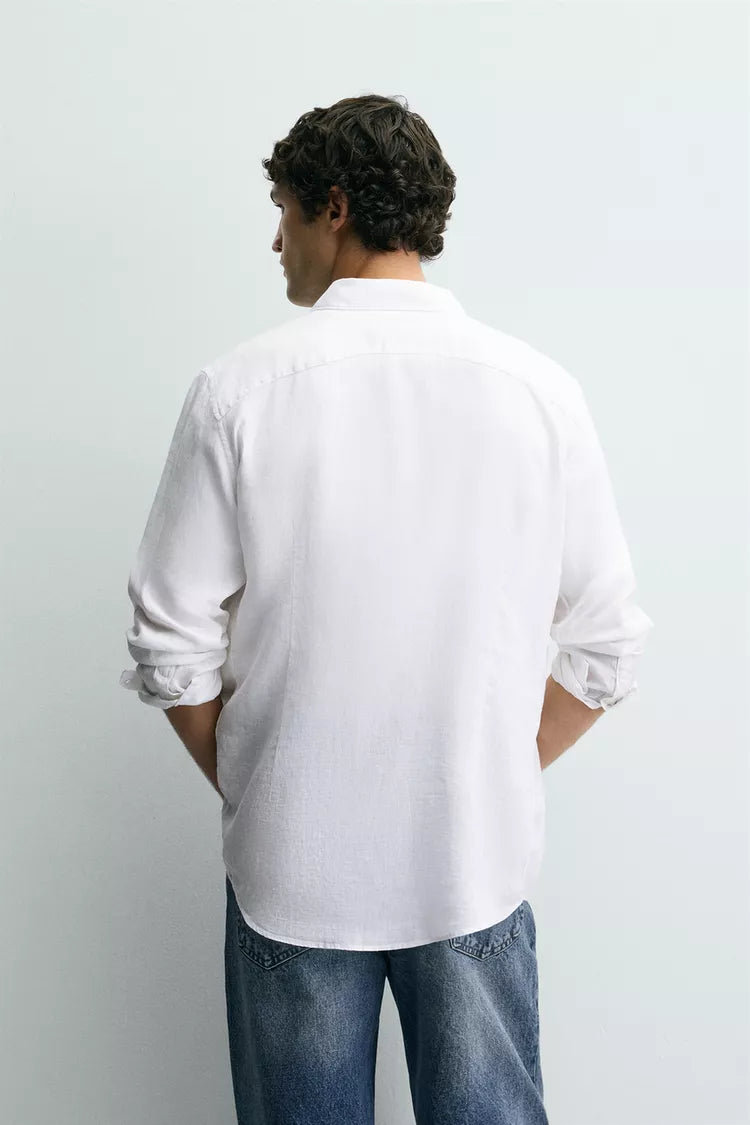 100% LINNEN OVERHEMD REGULAR FIT