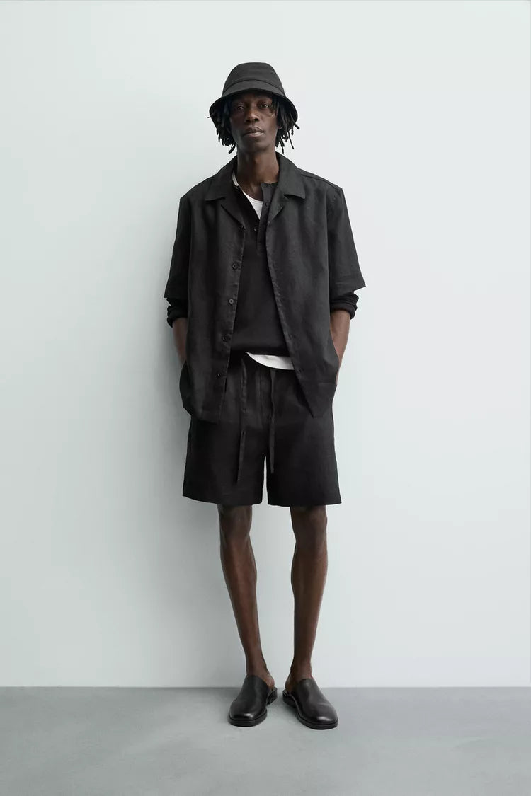 BERMUDA RELAXED FIT 100% LINNEN