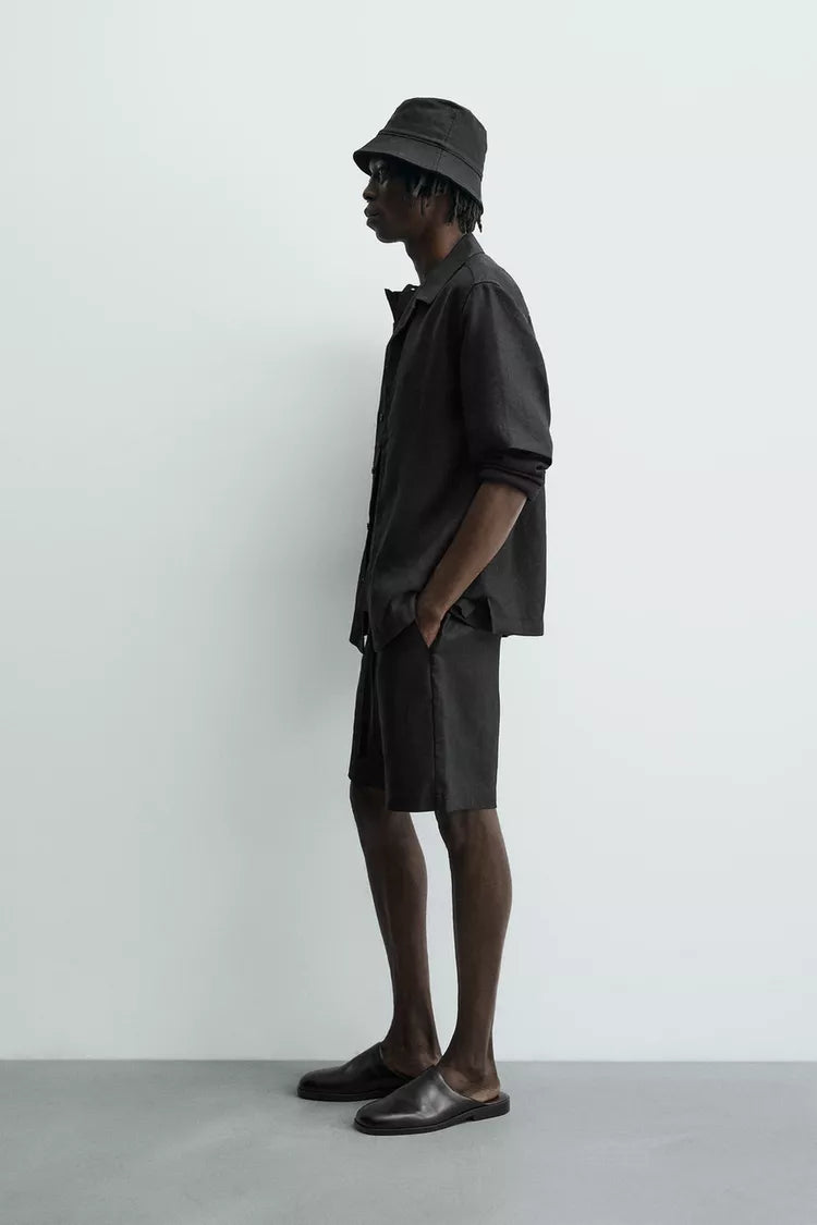 BERMUDA RELAXED FIT 100% LINNEN