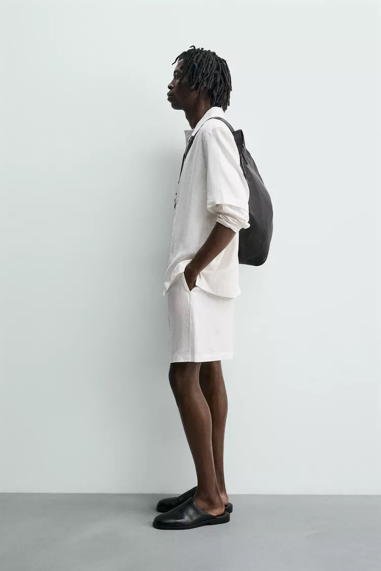 BERMUDA RELAXED FIT 100% LINNEN