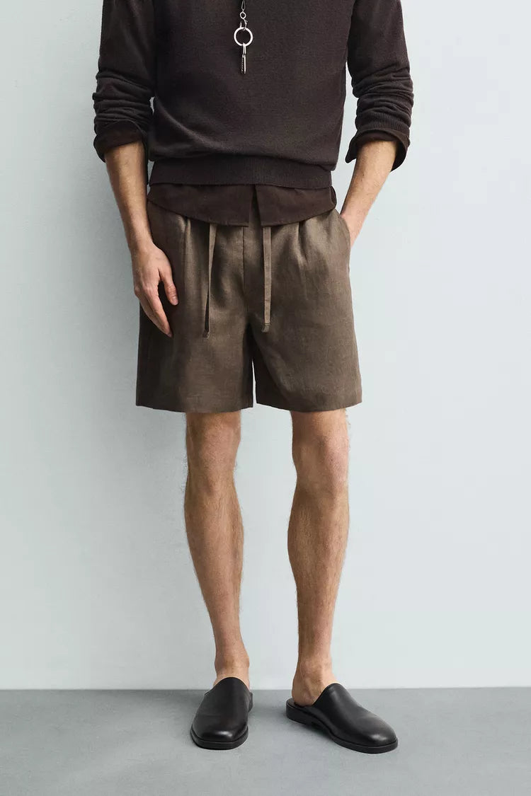 BERMUDA RELAXED FIT 100% LINNEN
