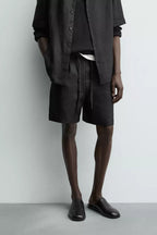 BERMUDA RELAXED FIT 100% LINNEN