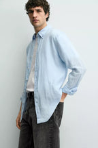 100% LINNEN OVERHEMD REGULAR FIT