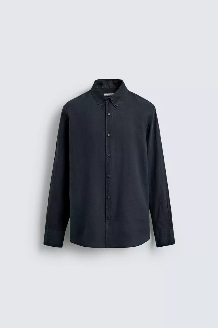 100% LINNEN OVERHEMD REGULAR FIT