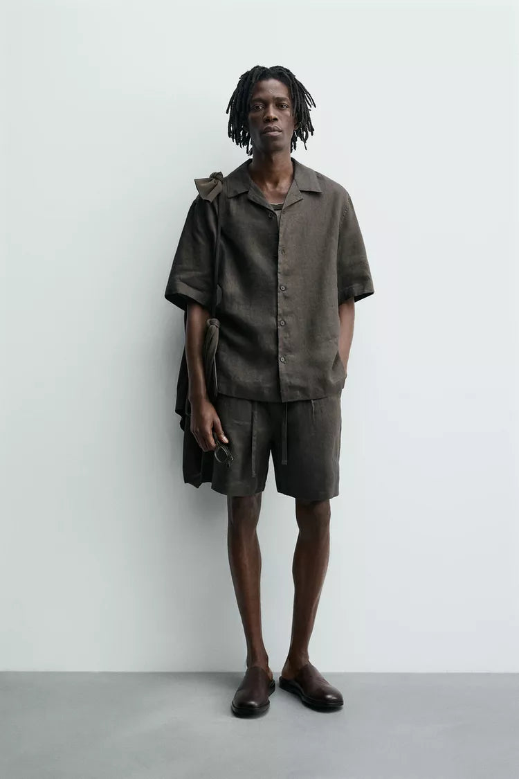 BERMUDA RELAXED FIT 100% LINNEN