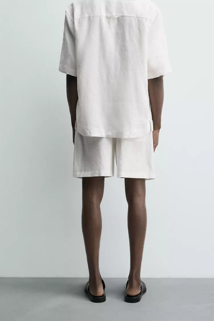 BERMUDA RELAXED FIT 100% LINNEN