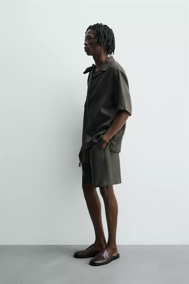 BERMUDA RELAXED FIT 100% LINNEN
