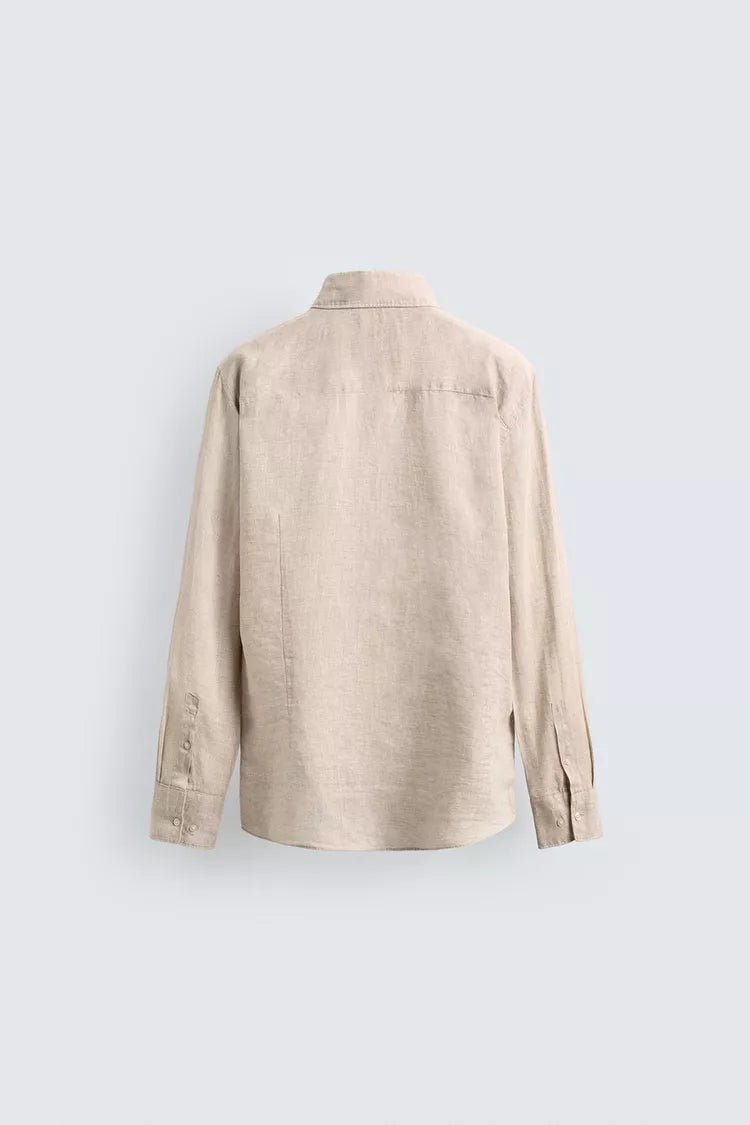100% LINNEN OVERHEMD REGULAR FIT