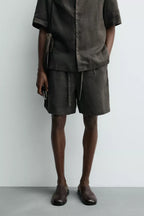 BERMUDA RELAXED FIT 100% LINNEN