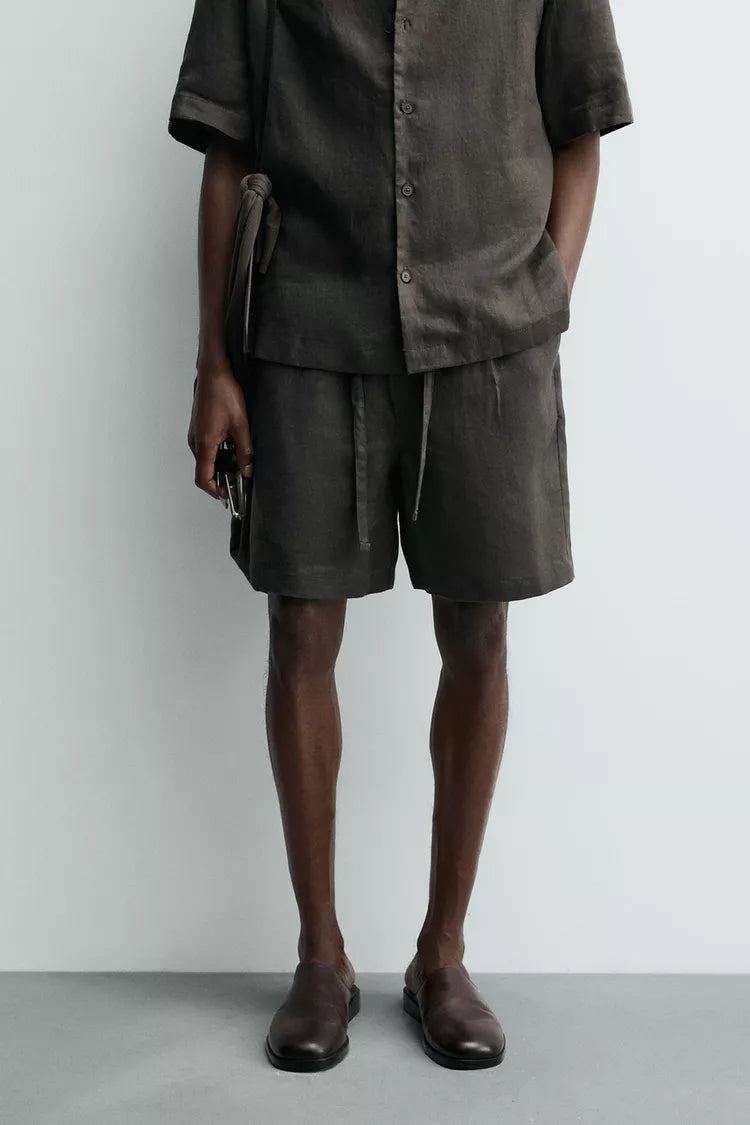 BERMUDA RELAXED FIT 100% LINNEN