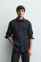 100% LINNEN OVERHEMD REGULAR FIT