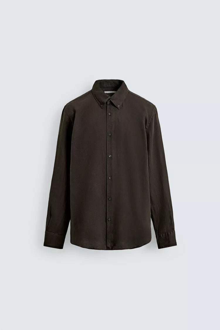 100% LINNEN OVERHEMD REGULAR FIT