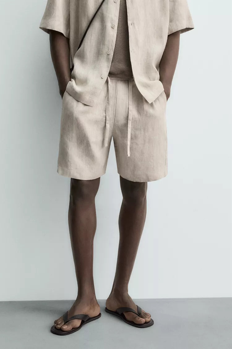 BERMUDA RELAXED FIT 100% LINNEN