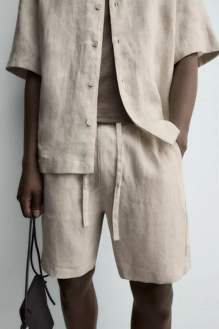 BERMUDA RELAXED FIT 100% LINNEN