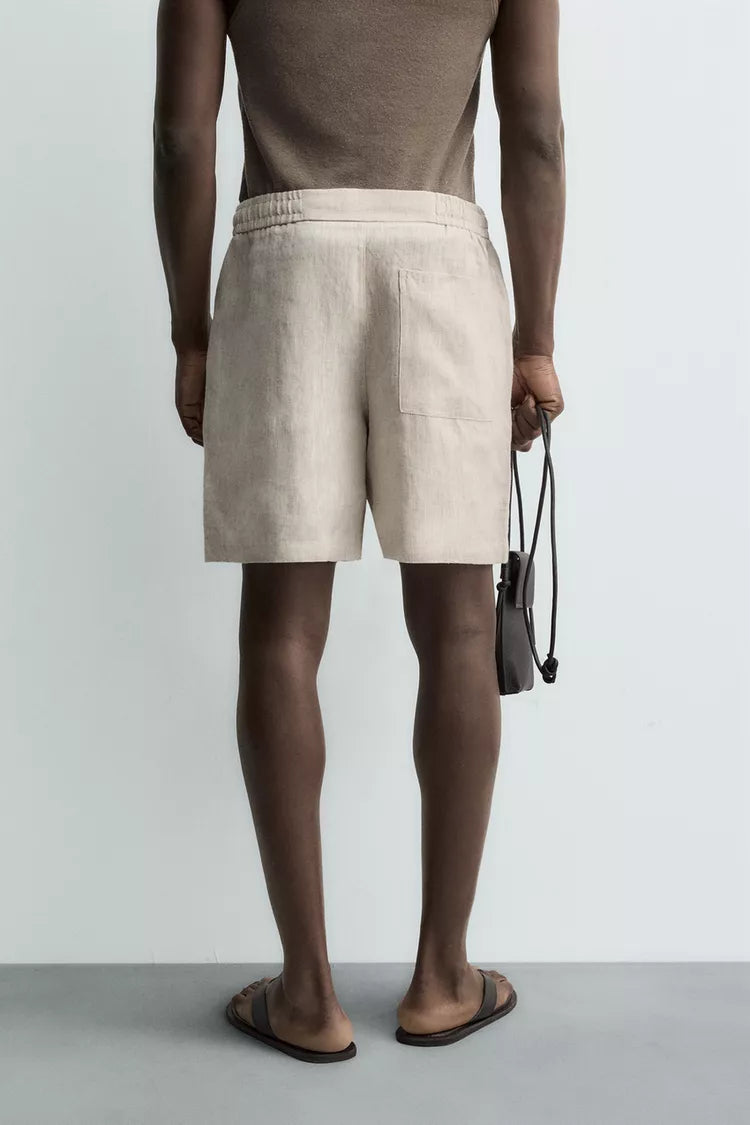 BERMUDA RELAXED FIT 100% LINNEN