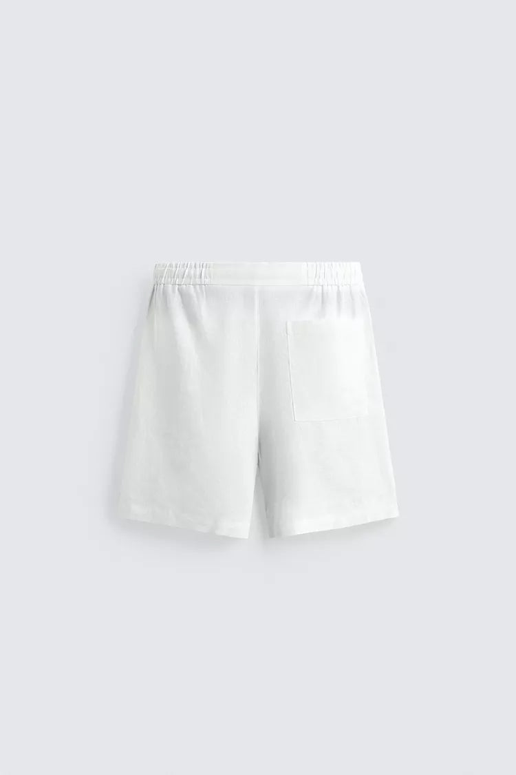 BERMUDA RELAXED FIT 100% LINNEN